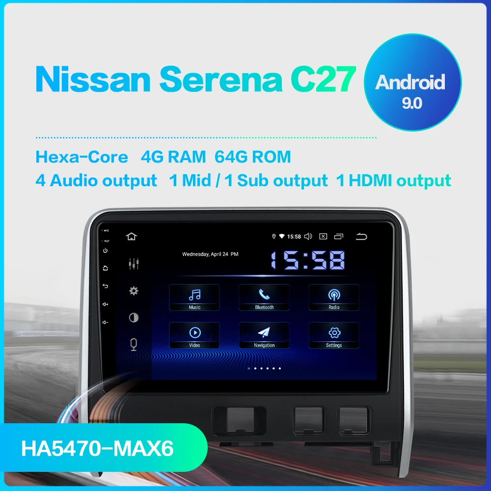Dasaita 10," ips сенсорный экран автомобиля Android 9,0 Радио 1 din для NISSAN SERENA C27 gps навигатор Bluetooth MP3 64G rom MAX6