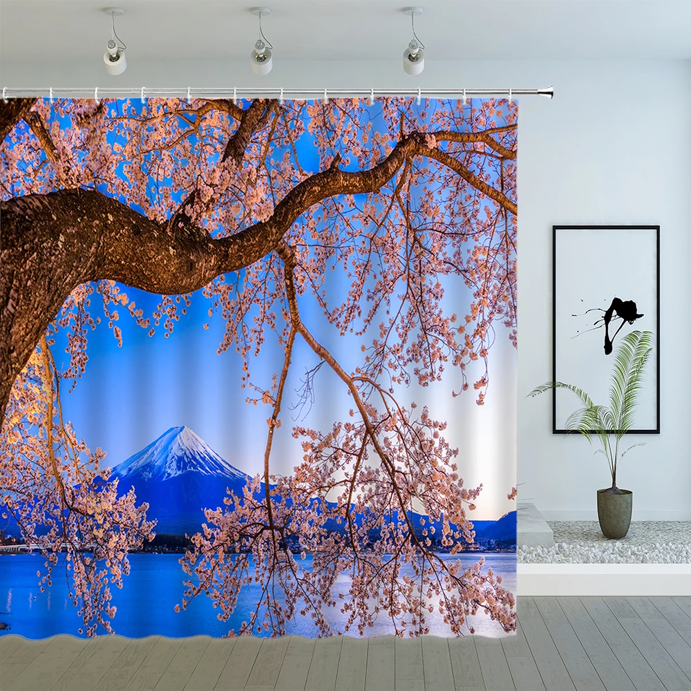 Весенняя занавеска для душа с изображением цветов ландшафта s розовые цветочные