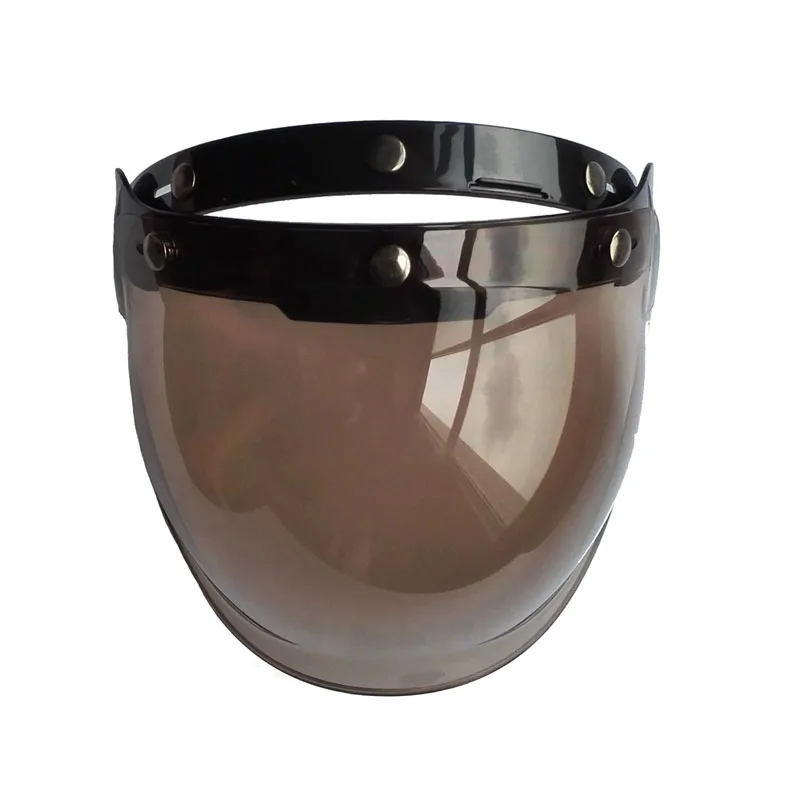 Мотоциклетное ветровое стекло с 3 кнопками для винтажного шлема зеркальный