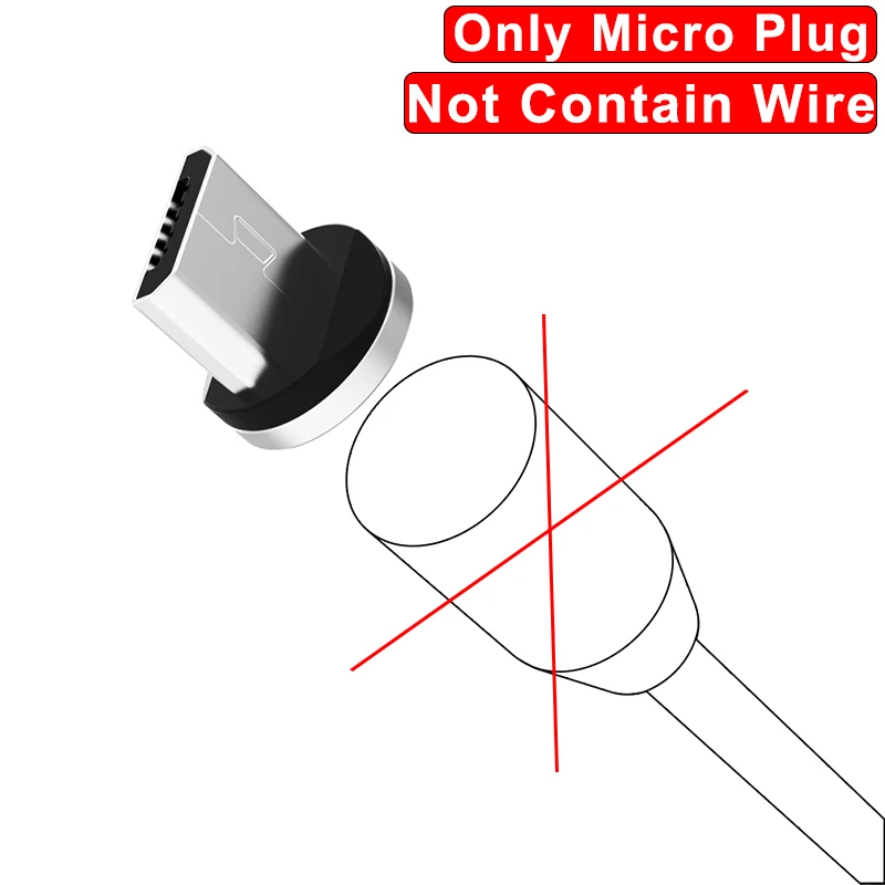 only For Micro Plug FLOVEME, магнитный usb-кабель для быстрой зарядки, кабель USB type C, Магнитный зарядный кабель Micro usb для зарядки и передачи данных, кабель USB для мобильного телефона - Цвет: only For Micro Plug