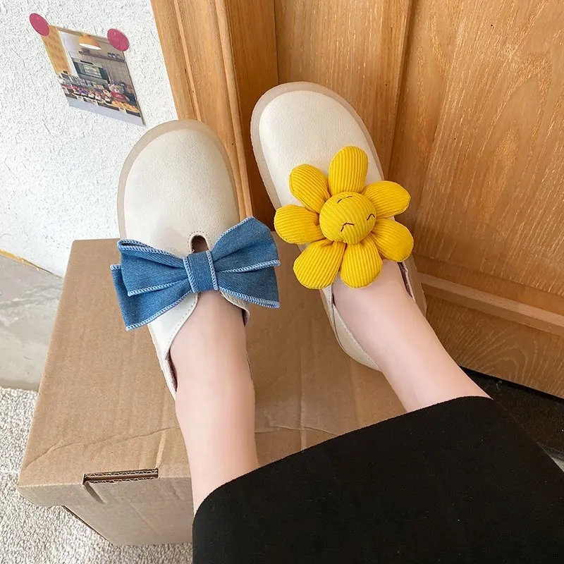 

White Sneakers Round Toe Slip On Shoes For Women Bow-Knot Female Footwear Autumn Slip-on Butterfly Nurse Casual Dress New Summer