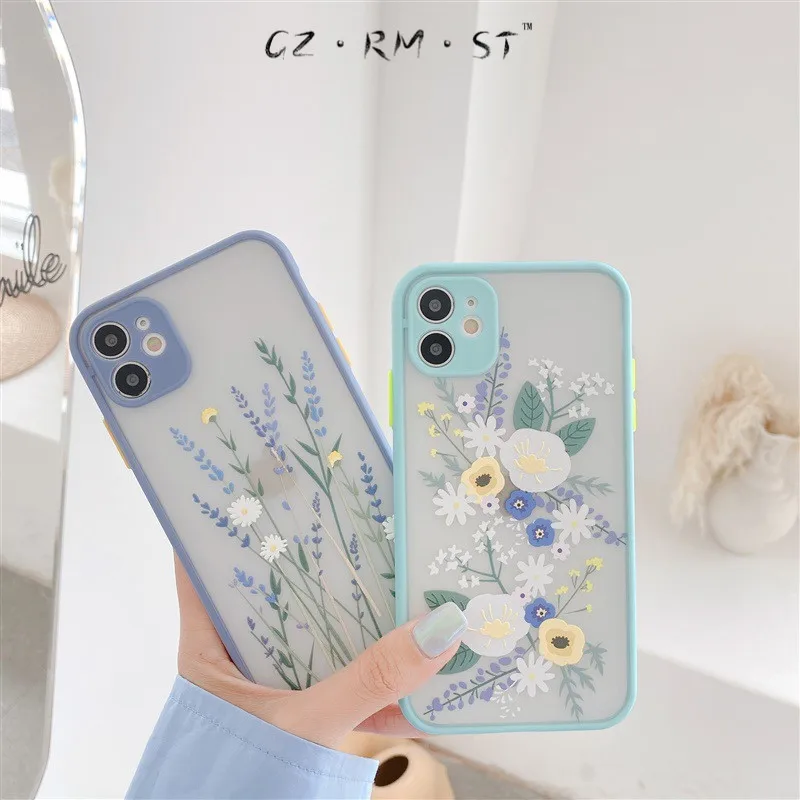

Daisy Lavender is suitable for 12Pro/Max Apple 11/X/XR/SE mobile phone case iPhone8P anti-drop silicone