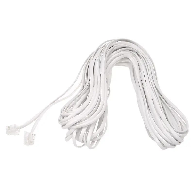 Белый штекер 6P2C RJ11 телефонный факсимильный модем линейный кабель 14 м для