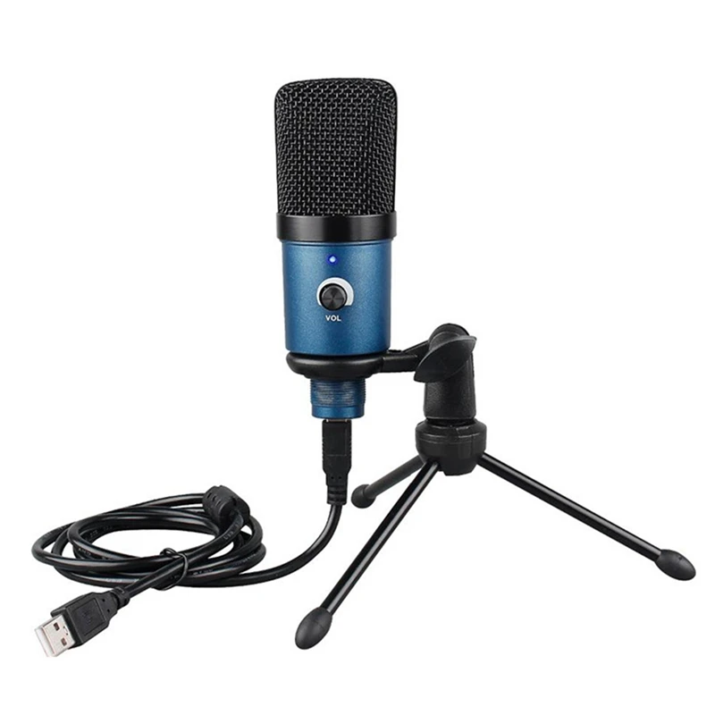 Конденсаторный микрофон Plug & Play USB компьютерное записывающее оборудование для
