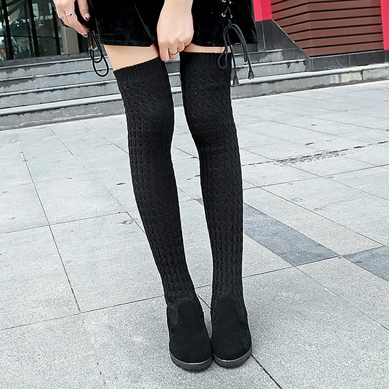 Новинка 2020 женские сапоги выше колена Soonneeya зимняя обувь пикантные эластичные