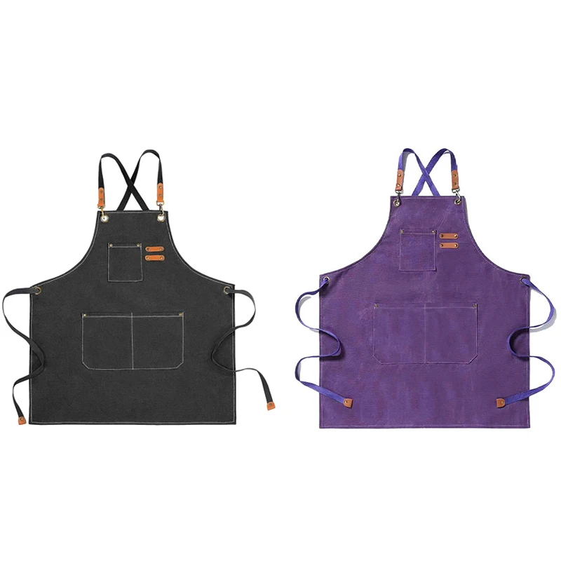 

Холщовый кухонный фартук для мужчин, женщин, мужчин, кухонный фартук шеф-повара, 3 кармана сзади