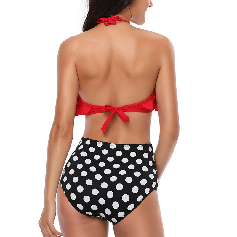 

Two Pieces Woman Summer Swimsuit for Girls 2021 Swimwear Ruffled Hem Beachwear Lady Bathing Suit Sexy Swimming Costume Set Swim