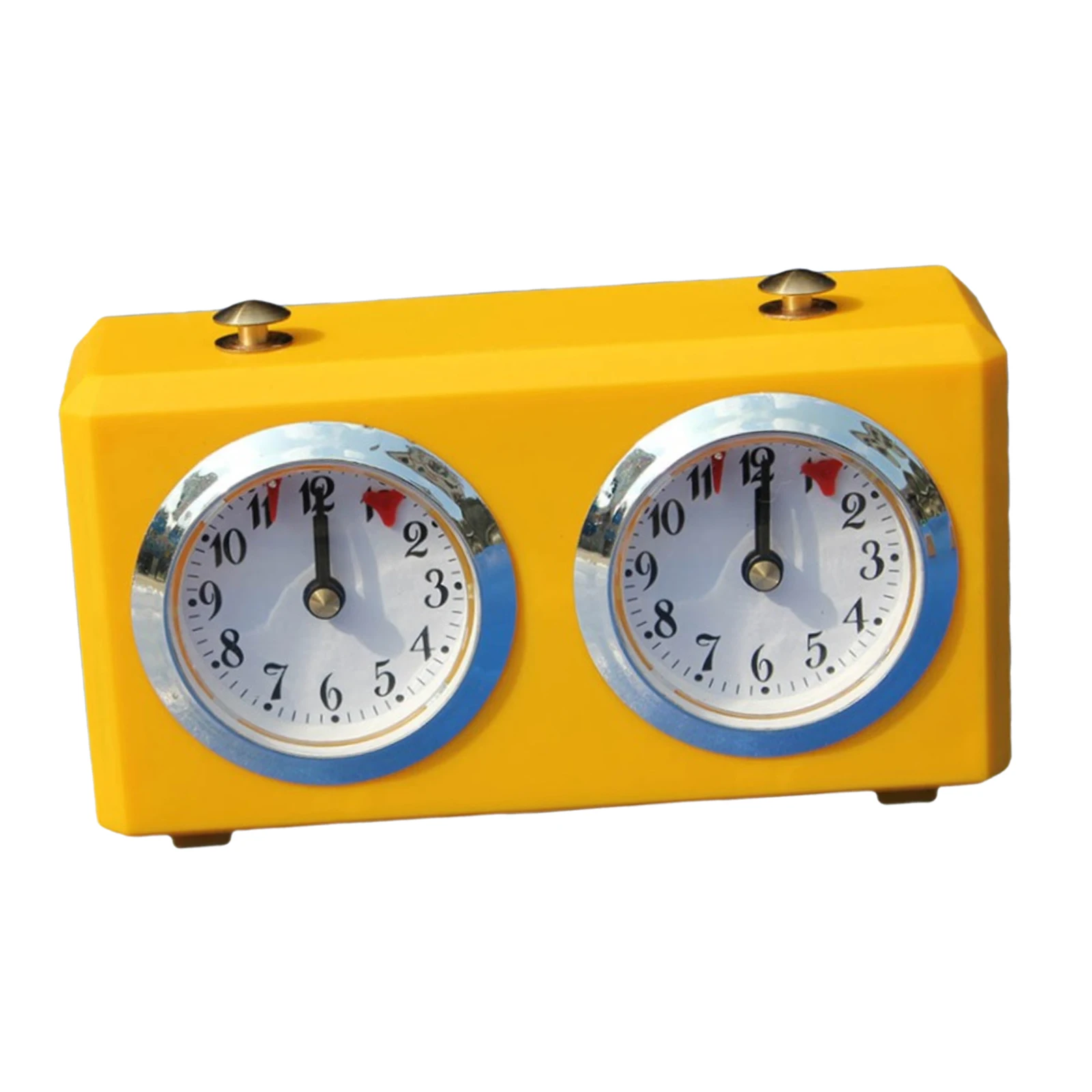 

1pc Tournament Chess Clock Portable Wind-Up Mechanical for Chess Board Games Accessories No Battery Needed, Yellow