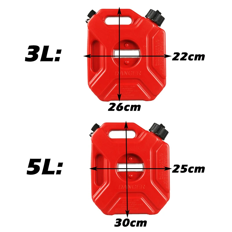 Красные 3/5l топливные баки пластиковые банки для бензина канистры автомобиля
