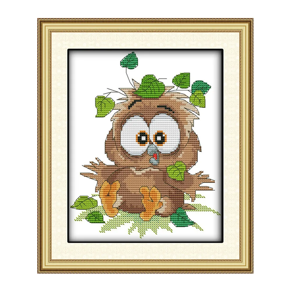 Детская сова набор крест для вышивки 18 карат 14 11 Набор холстом вышивка сделай сам