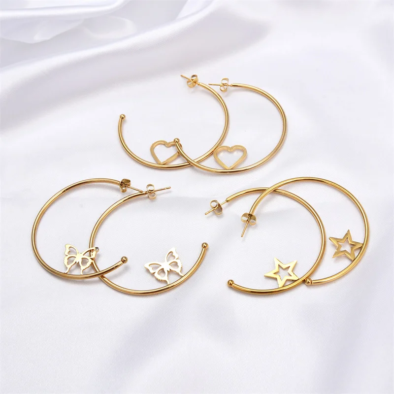 Женские серьги-бабочки FYSARA классические корейские висячие серьги в форме звезд и