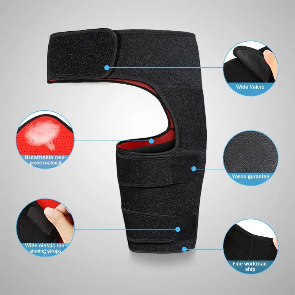 

Adjustable Compression Groin Brace Support Wrap Hip Joint Thigh Support Waist Sacrum Pain Relief Strain Arthritis Protector Hip