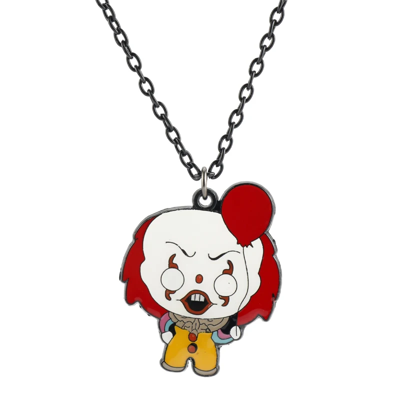 Pennywise Стивен Кингс это Чаки лицо Пенни Вайз Джейсон Хоккей ужас шарм браслеты для женщин мужчин подарок на Хэллоуин femme - Окраска металла: necklace