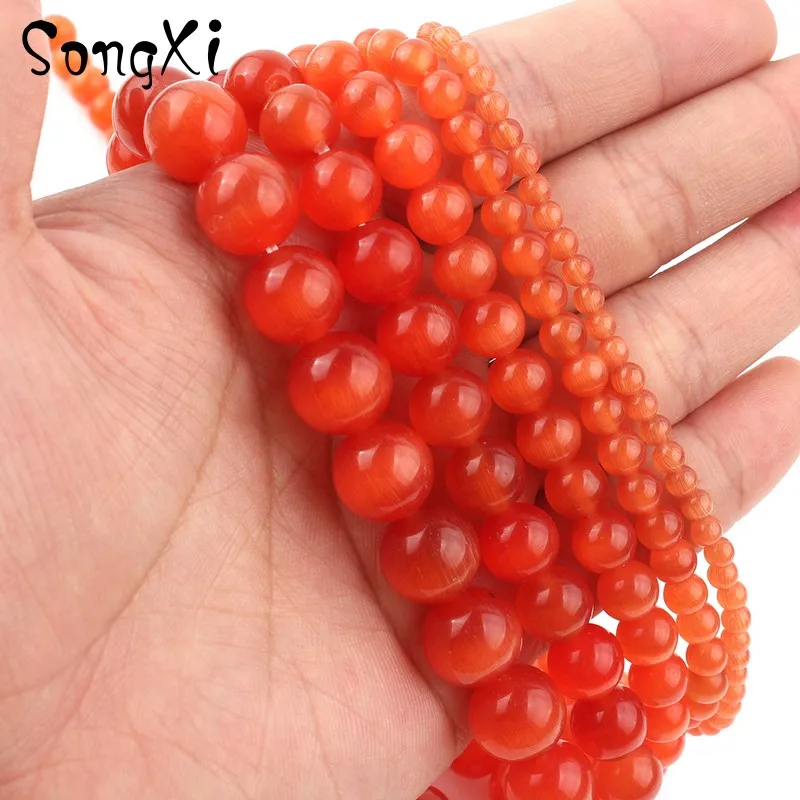 Круглые круглые шарики с красным кошачьим глазом 4 6 8 10 12 мм для изготовления