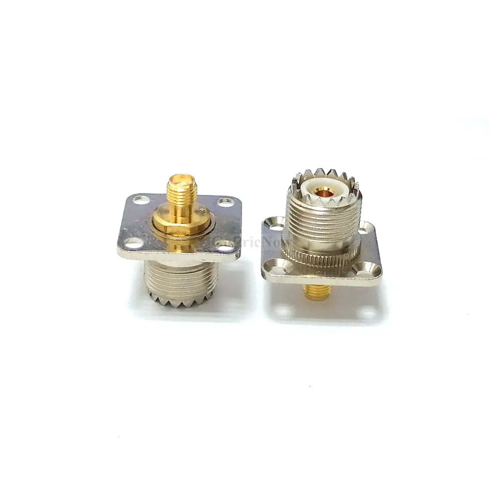 10 шт. RF коаксиальный UHF гнездовой разъем к гнезду SMA 4 отверстия фланцевое
