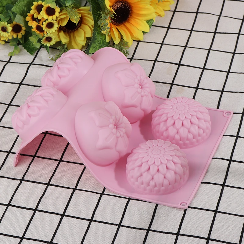 Форма для мыла в форме цветка из силикона 6 отверстий случайный цвет сделай сам