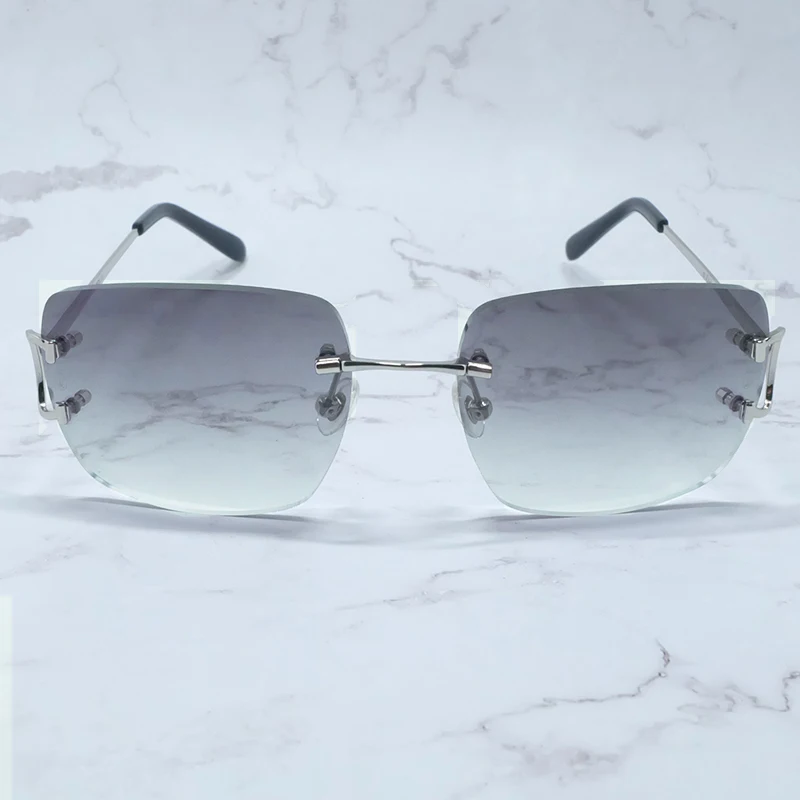 Большие Квадратные Солнцезащитные очки C мужские без оправы брендовые