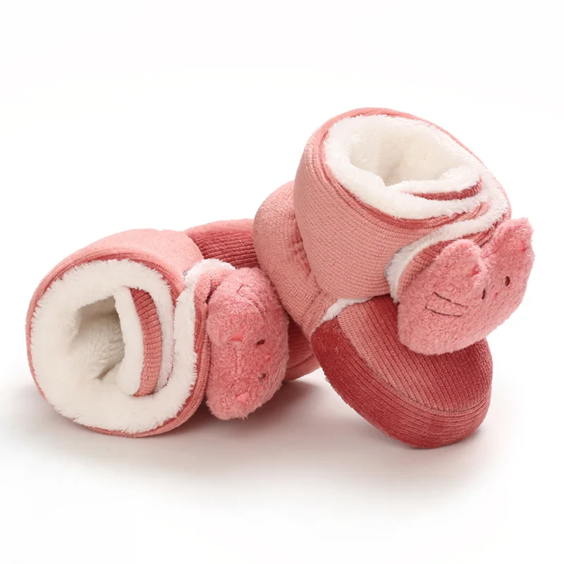 Lovely Warm Design Baby Girls Boys Toddler First Walkers Baby Shoes Soft  Cute Shoes Winter Non-Slip Baby Warm Shoes