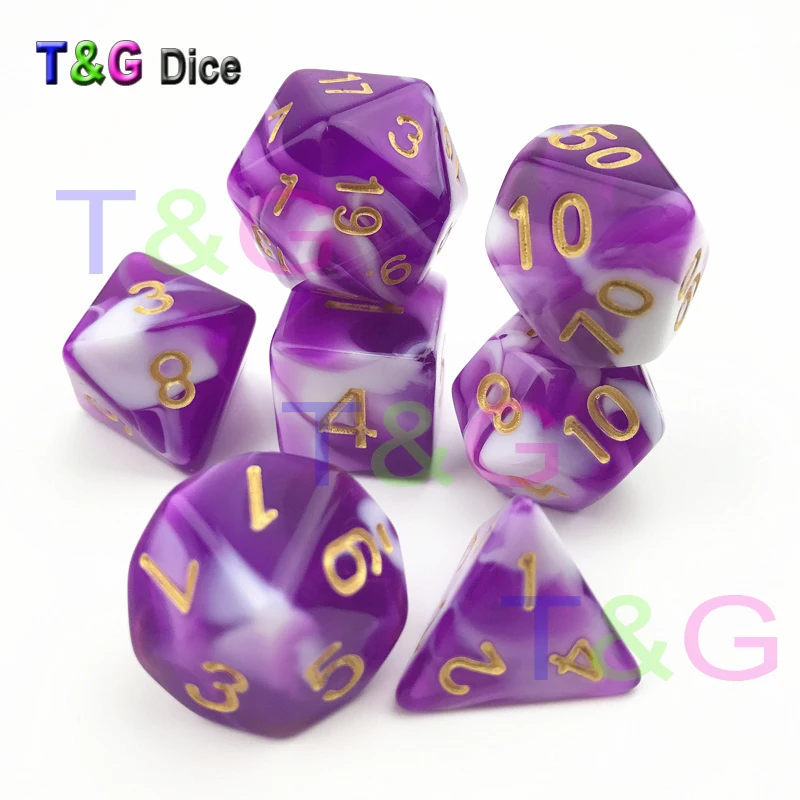 7 шт./компл. удивительных dnd с эффектом туманности D4 D20 многосторонних игр Набор