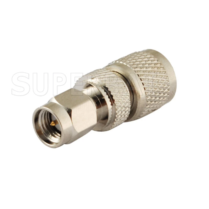 Superbat 5pcs Mini-UHF to SMA Adapter Mini-UHF Plug to SMA Male Straight RF Coaxial Connector
