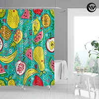 waterproof shower curtain printed fancy creative colorful cute fruits polyester bathroom curtain children home decor