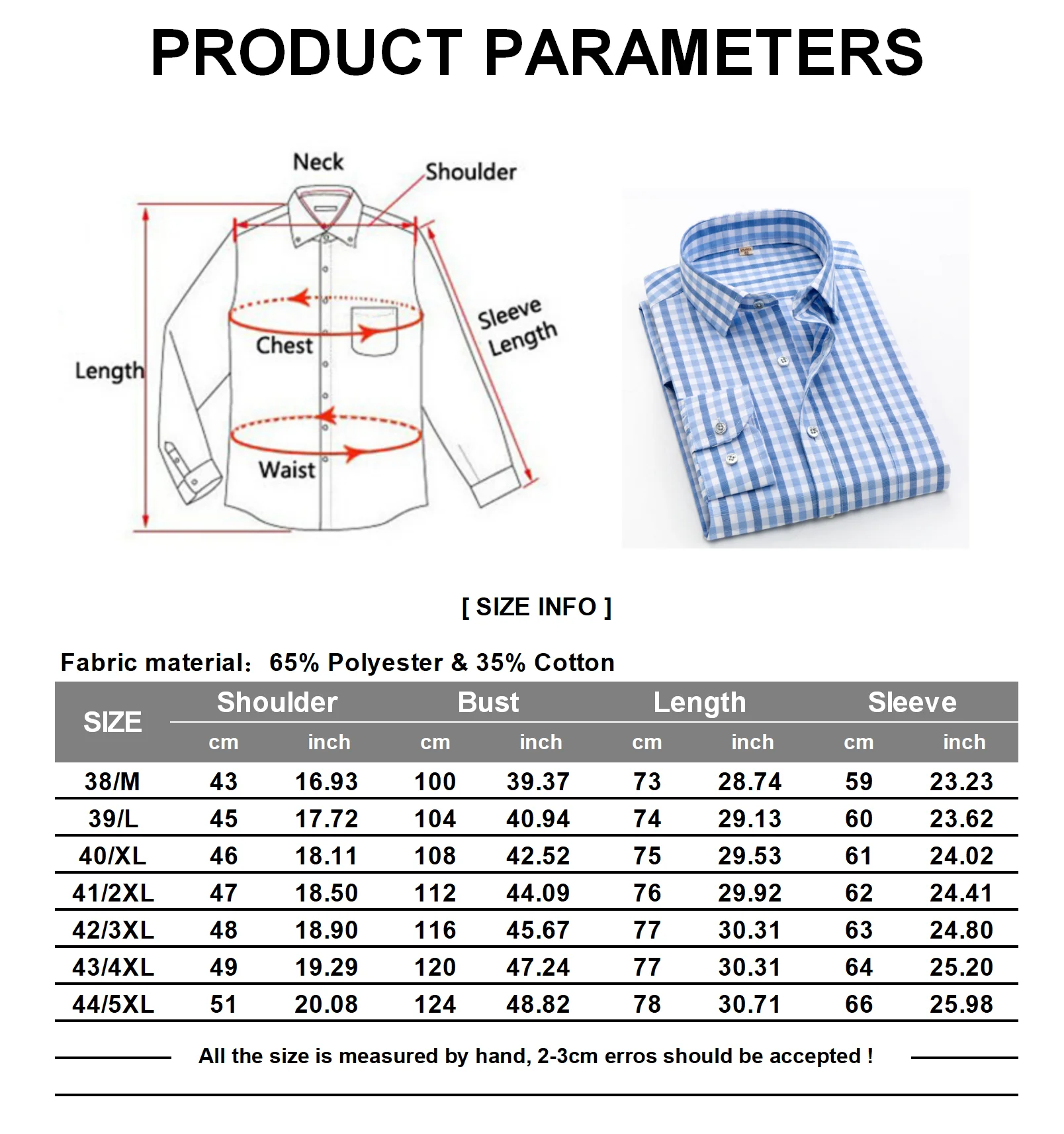 

Men Plaid Casual Shirt 5 Colors Plus Size Men Long Sleeve Shirt Regular Men's Business Casual Shirt