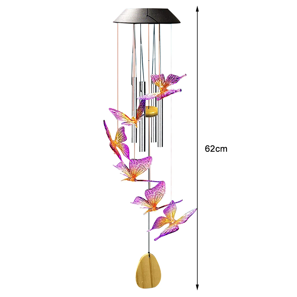 

LED solar wind chimes, crystal ball, hummingbird wind chimes, color-changing, waterproof and moisture-proof hanging sun garden