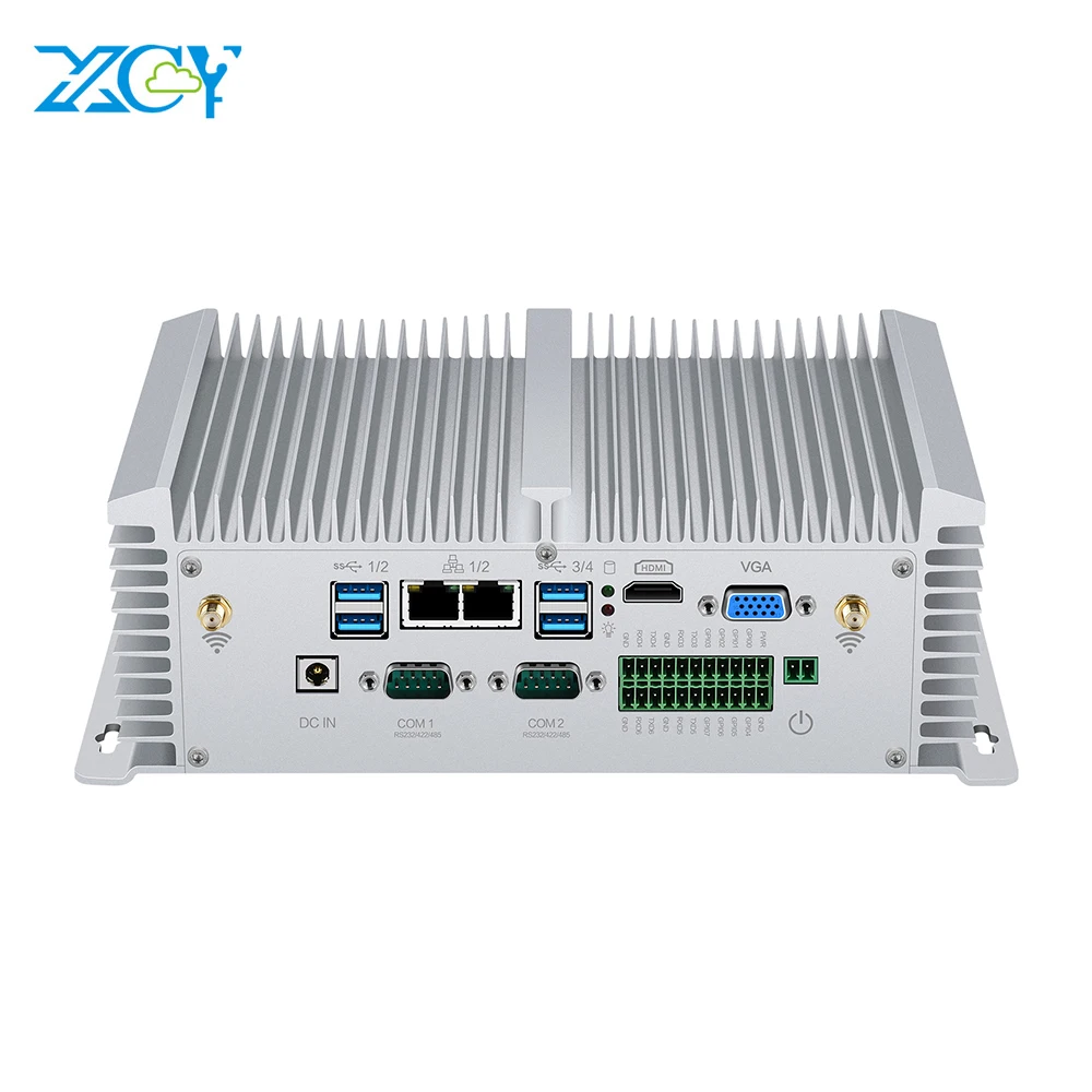 Мини ПК Core i5 8350U 7200U i7 7500U DDR4 ram 2* RS485/232 2* LAN HDMI VGA wifi Windows Linux неттоп безвентиляторный мини компьютер