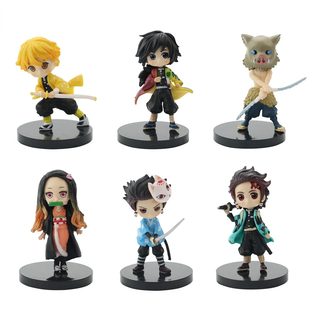 6 шт./компл. аниме демон убийца фигурка Kimetsu No Yaiba Q Posket Kamado Tanjirou Nezuko Agatsuma игрушки 7 см