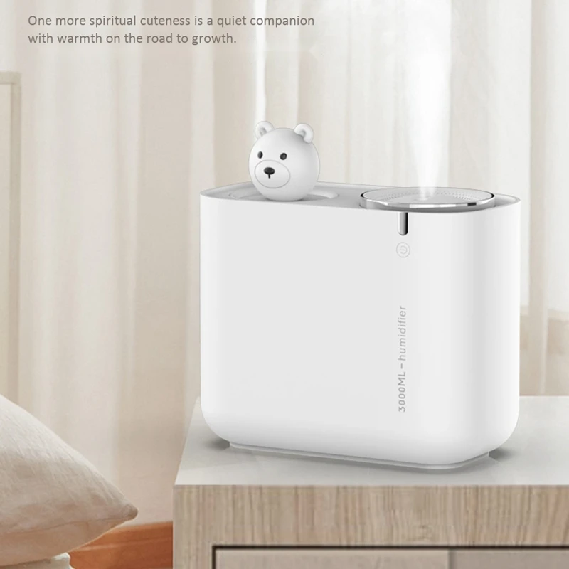 

Dual Nozzle Humidifier USB Large Capacity 3000Ml Can Add Aromatherapy Home Office Air Humidification