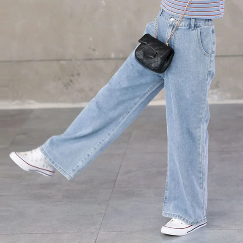 

Denim Children Casual PantFashion Kids Jeans Girls Cotton 2021 New Loose Style Soft Trousers Baby Clothes Teenage Pants