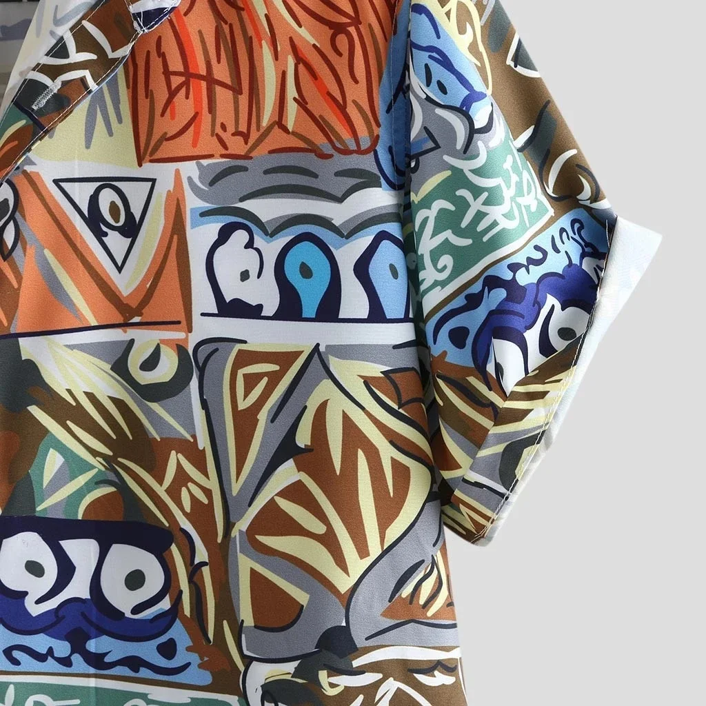 

Men'S Shirt Summer Retro Leisure Vacation Hawaiian Holiday Style Shirt Men'S Short-Sleeved Shirt Spot