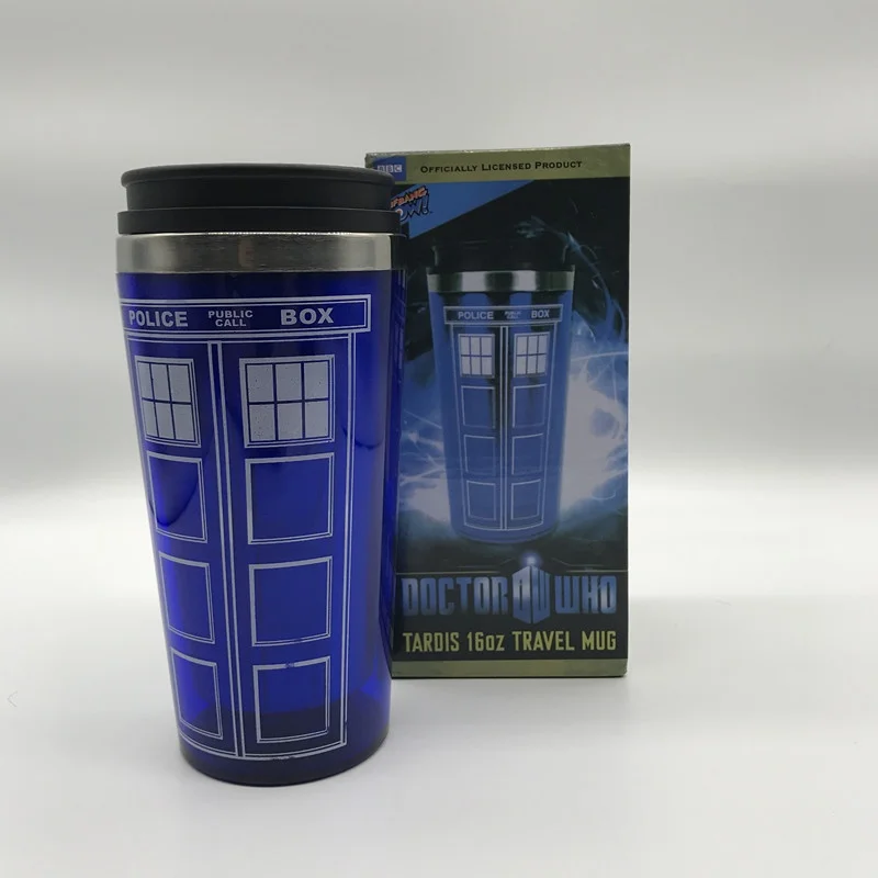 Удивительная дорожная кружка Doctor Who TARDIS объемом 16 унций пластиковая портативная