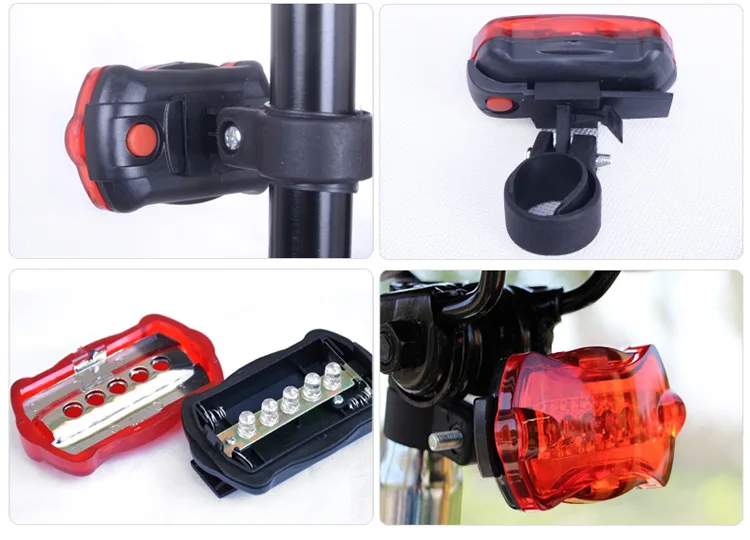 Высокое качество 5 Led велосипедный передний фонарь + задний набор