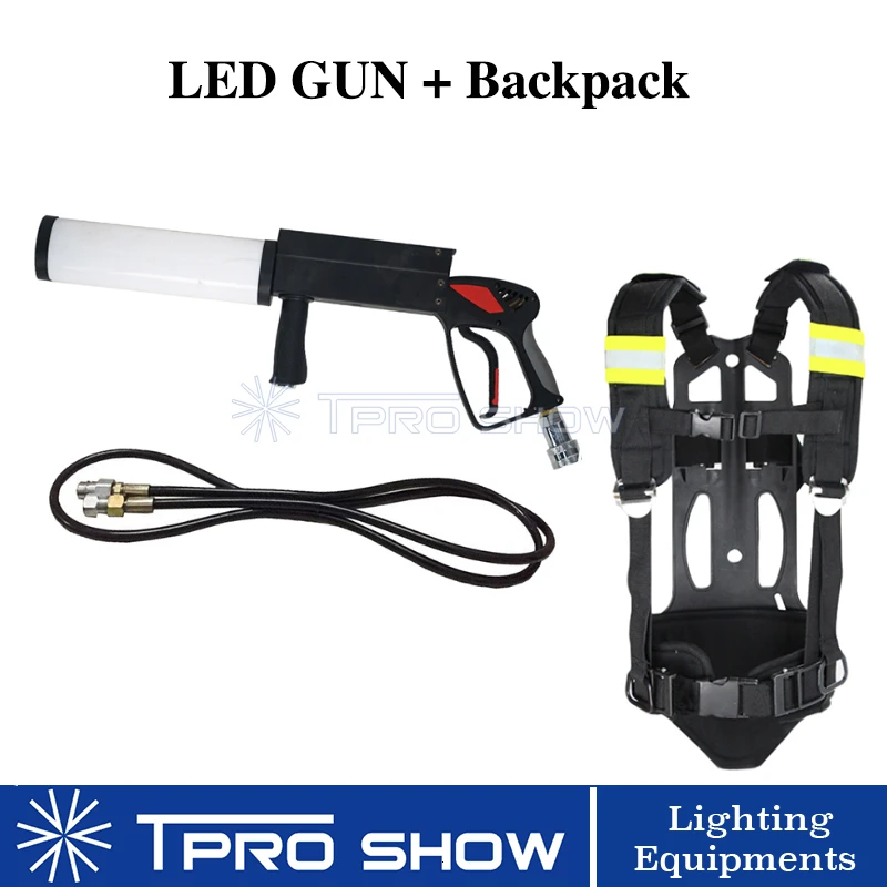 1 BackPack 1 LED Gun Cryo CO2 рюкзак ручной DJ пистолет светодиодный CO2 ЦИЛИНДР задний пакет держатель сценический эффект машина аксессуары DJ певица - Цвет: 1 BackPack 1 LED Gun