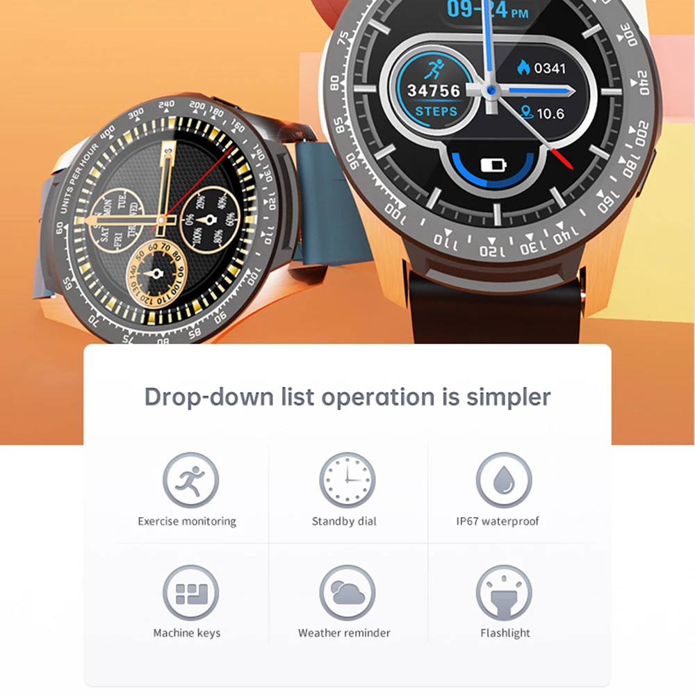 Sports smart watch real-time heart rate monitoring dynamic interactive design music steps calories | Электроника