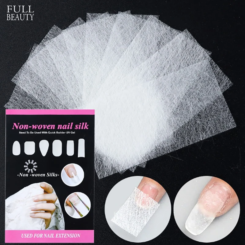 

10Pcs Nail Art Non-woven Silk Fiberglass UV Gel Tips Extension Fiber Glass Form DIY Manicure Accessoire