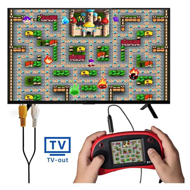 Детские Портативный игроков RS-8 Ретро 16 бит HD портативная игровая приставка в