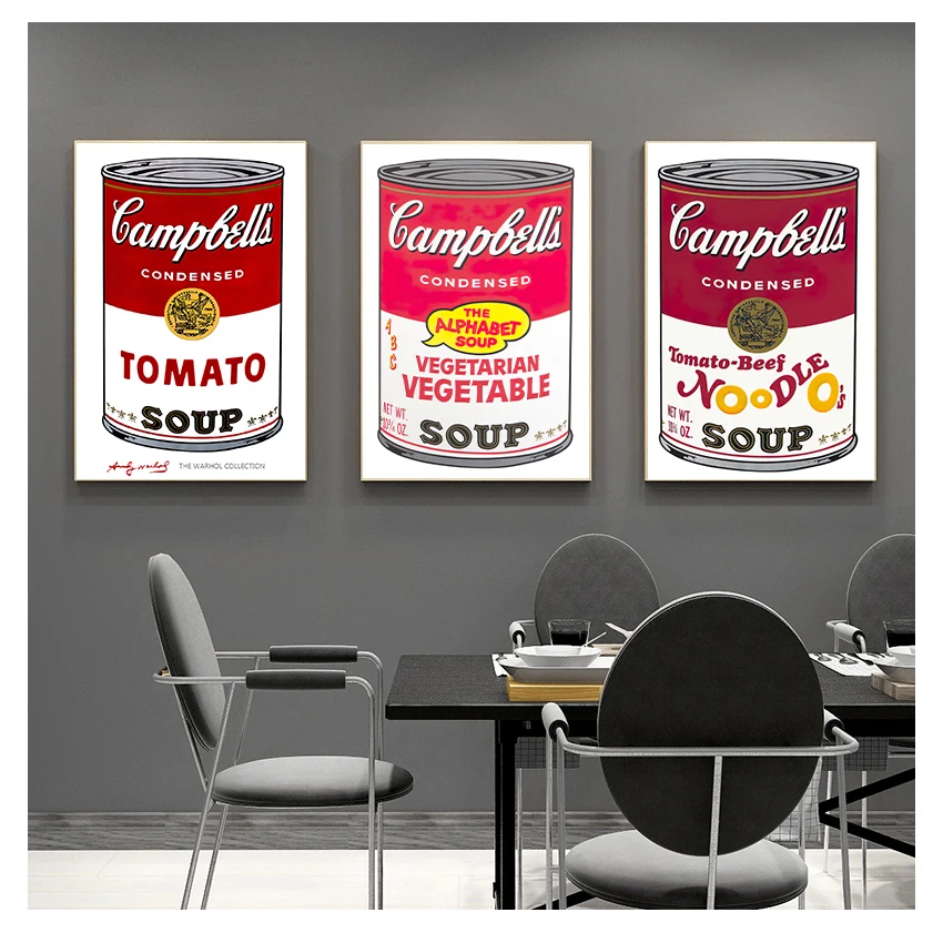 

Andy Warhol Tomato Soup Abstract Art Decorative Picture Wall Pictures For Living Room Home Decor Wall Art Poster Canvas Painting