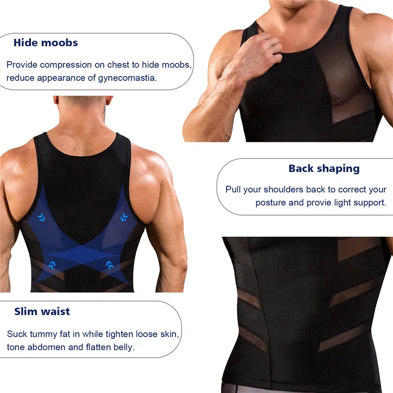 Тонкий шейпинг жилет Junlan для мужчин Корректирующее белье живота тренажер