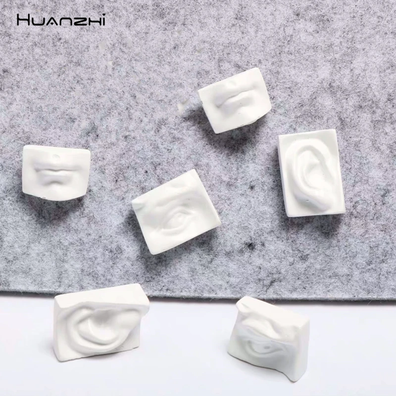 HZ 2019 скульптура Смола накладные очки рот уха DIY Ручная брошь с серьгами шпилька