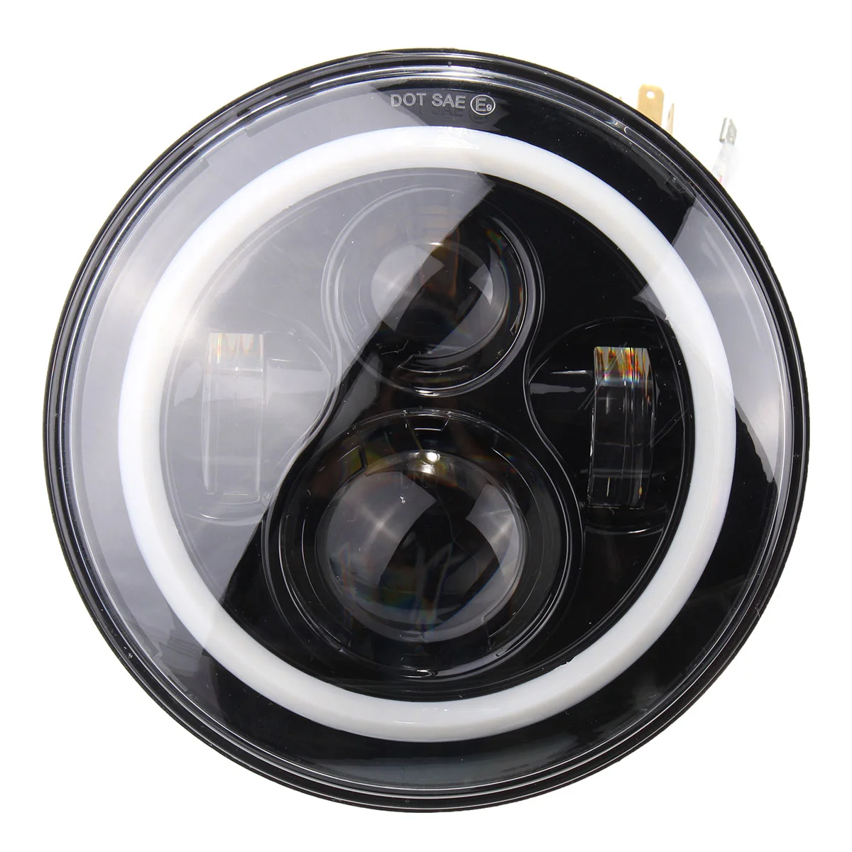 

Супер яркая круглая Светодиодная лампа для фар, 17,8 см, 7 дюймов, светодиодный льная светодиодная фара с белым гало, угловой глаз