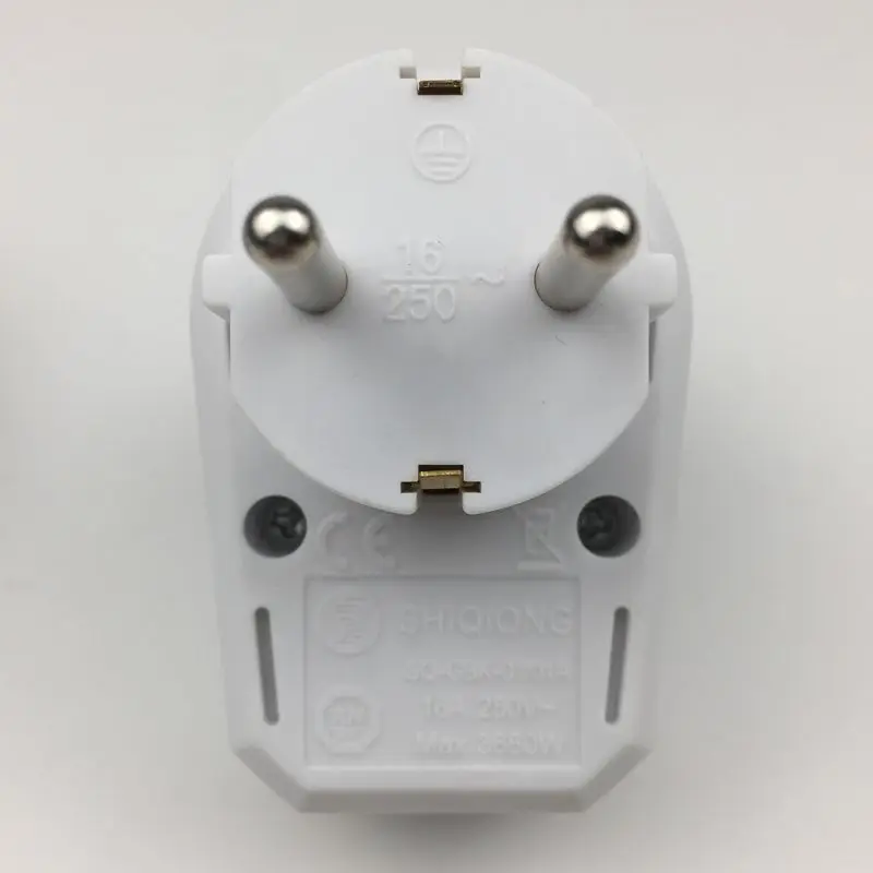

European Conversion Plug 1 to 1 Way Power Adapter Adaptor with Switch 16A AC250V
