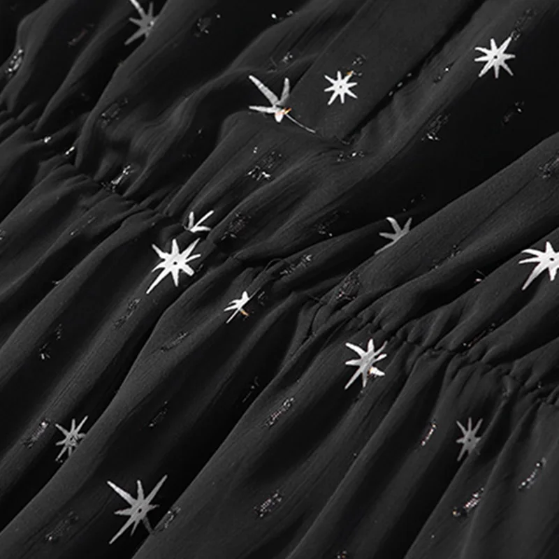 

JCHB 2021 Chiffon Dress Woman Black Midi Dress Female Korean Casual Dresses for Women Long Sleeve Spring Autumn Vestidos Pph307