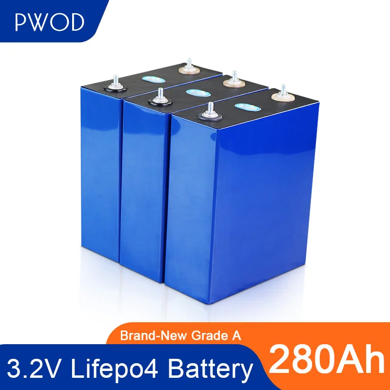 

PWOD 4-32PCS LiFePO4 3.2V 280Ah Cells for 280Ah Lifepo4 Battery Home Solar Energy Storage With Bus Bars EU US tax free