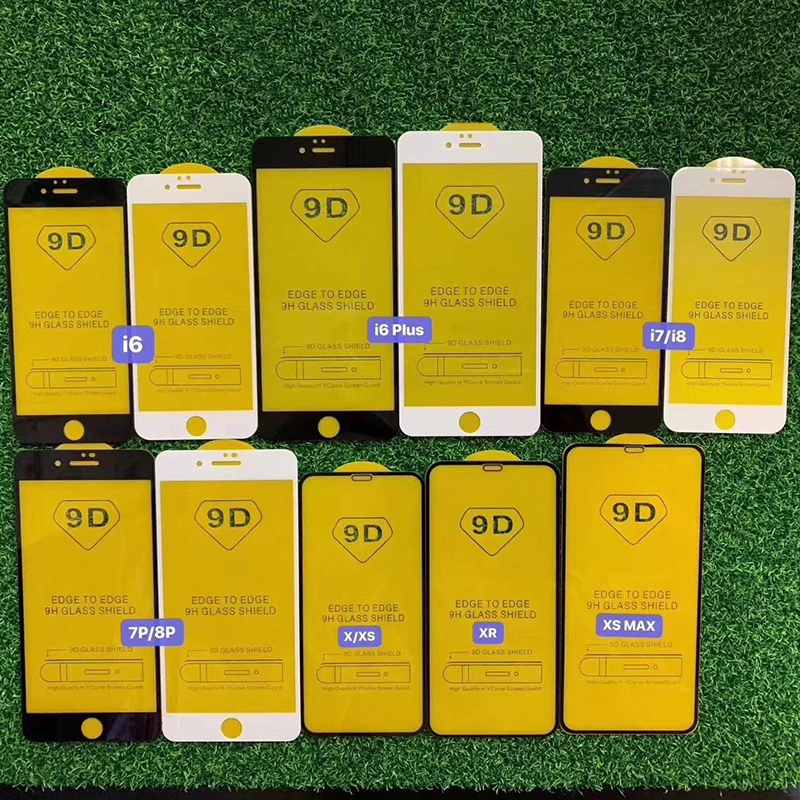 Закаленное стекло 9D 9H для iPhone 5 6 6S 7 8 Plus X XS Max XR 11 Pro MAX 12 10 шт. | Мобильные телефоны и