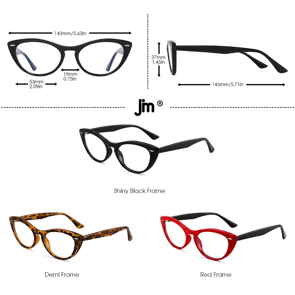 

JM Cat Eye Blue Light Blocking Glasses for Women Computer Gaming Anti Blue Ray Glasses Frame Transparent Eyewear
