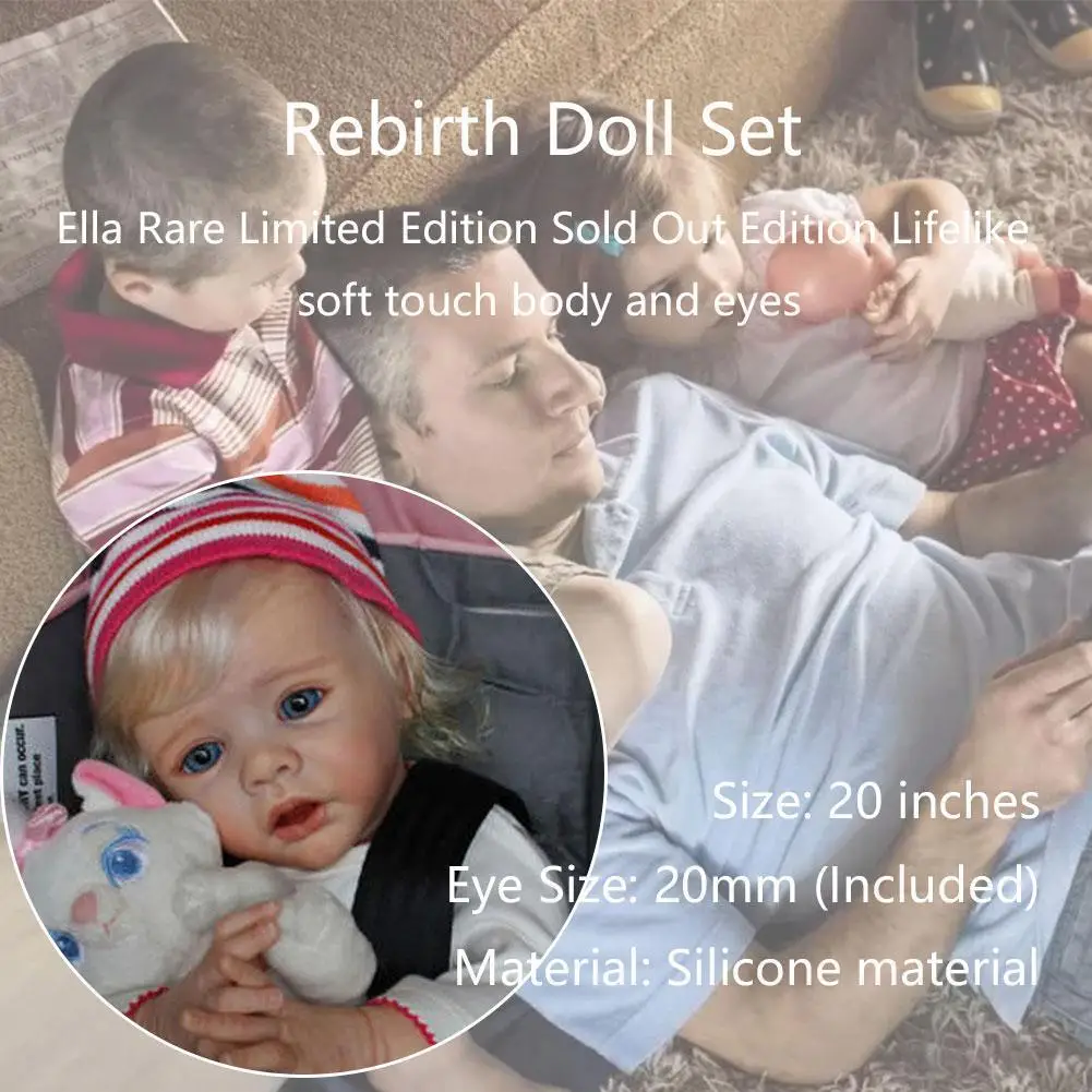 

20 Inch Cute Kits Soft Vinyl Toys Unpainted Diy Rebirth Kids Gifts Unfinished Dolls Doll Blank Set Kits For Gir P2M8
