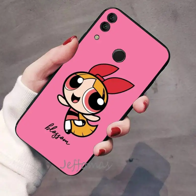 

Lovely Power Puff Girls cartoon Phone Case For Huawei Honor view 7a5.45inch 7c5.7inch 8x 8a 8c 9 9x 10 20 10i 20i lite pro Cover