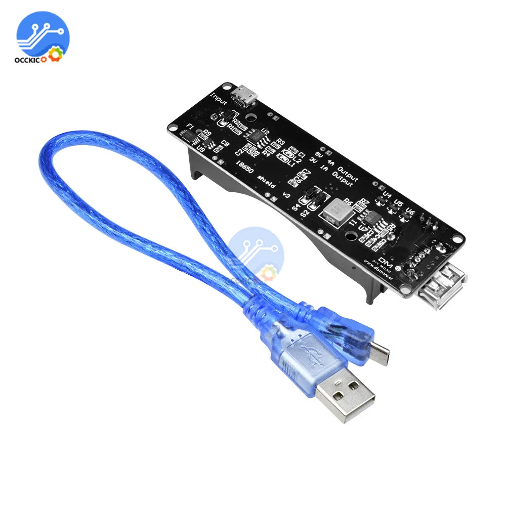 Bms 18650 Защита аккумулятора V3 Плата расширения ESP32 Micro USB порт type-A USB модуль для Arduino Wemos держатель батареи балансир